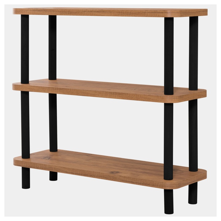 Regál STEP borovica atlantic/čierna 1