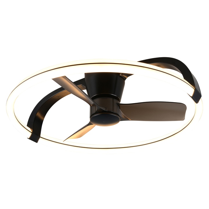 Stropné LED svietidlo s ventilátorom STOCKHOLM čierna/biela 1