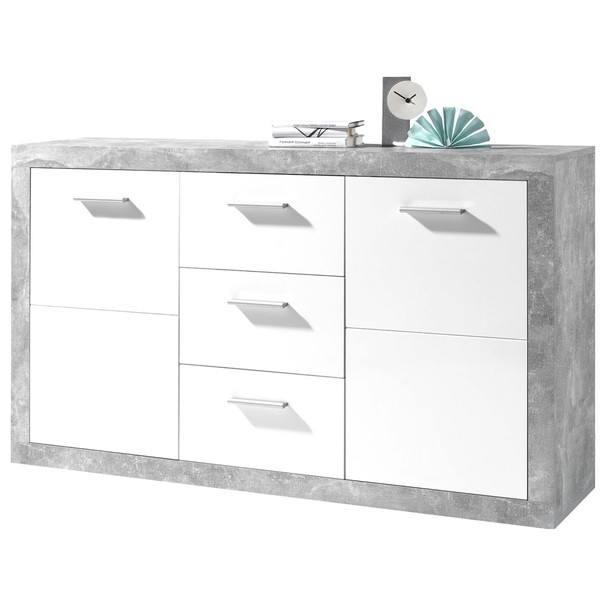 Komoda STONE 2 betón/biela 1