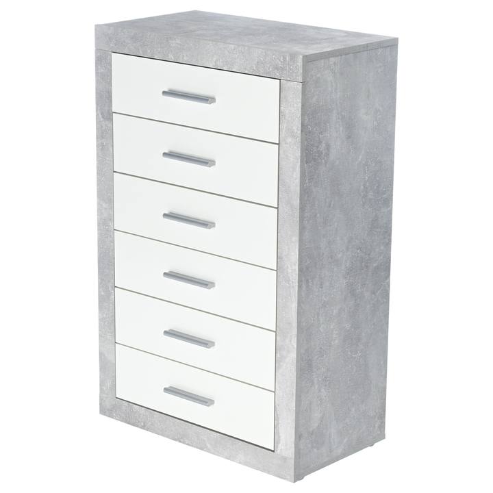 Komoda STONE 6 betón/biela 1