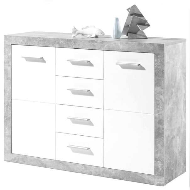 Komoda STONE 8 betón/biela 1