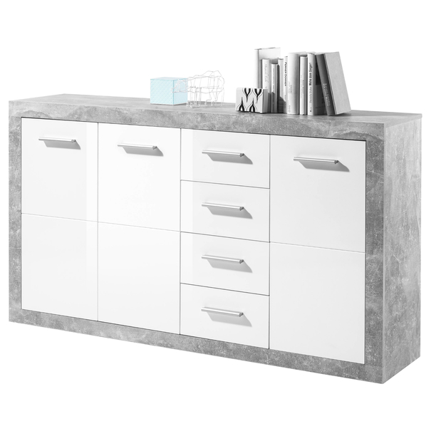 Komoda STONE 9 betón/biela 1
