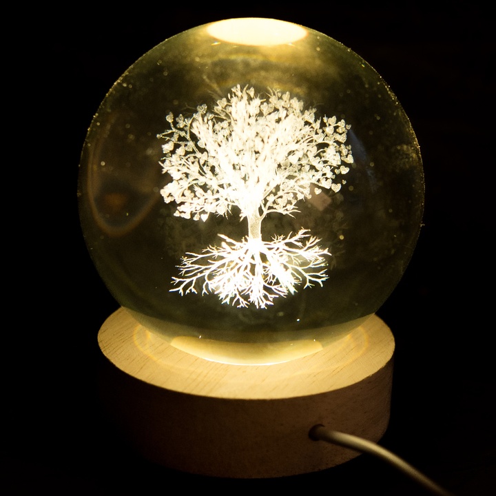 Stolná lampa STROM priehľadná/prírodná 1