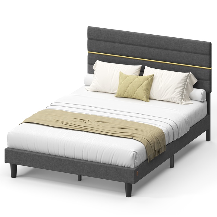 Posteľ s roštom SUITA sivá, 140x200 cm 1