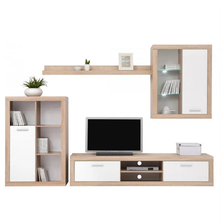 Obývacia stena SUNSET dub sonoma/biela 1