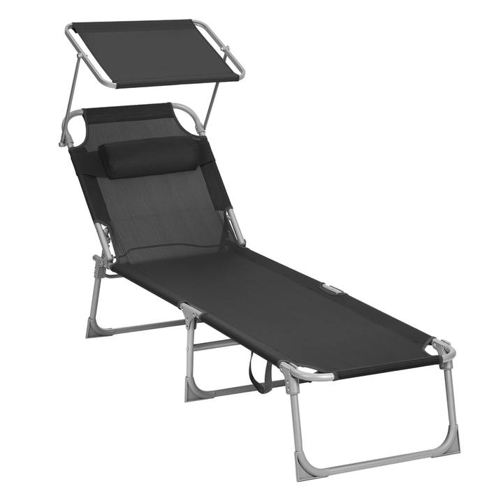 Záhradné ležadlo SUNSET čierna 1
