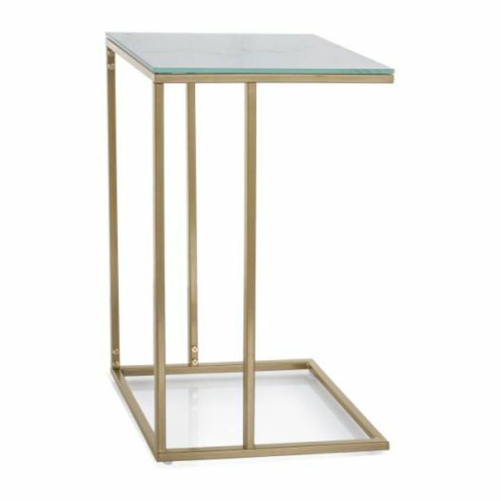 Prístavný stolík SYMPHUNY 2 biela/zlatá 1