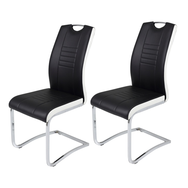 Jedálenská stolička TABEA S čierna/biela/strieborná, sada 2 ks 1