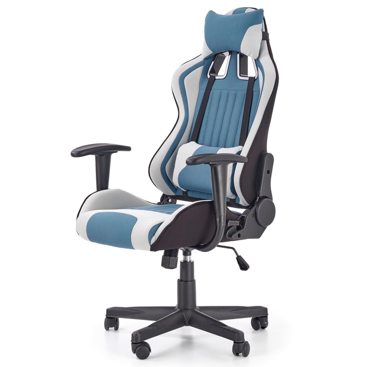 Herné kreslo TACARI sivá/tyrkysová 1