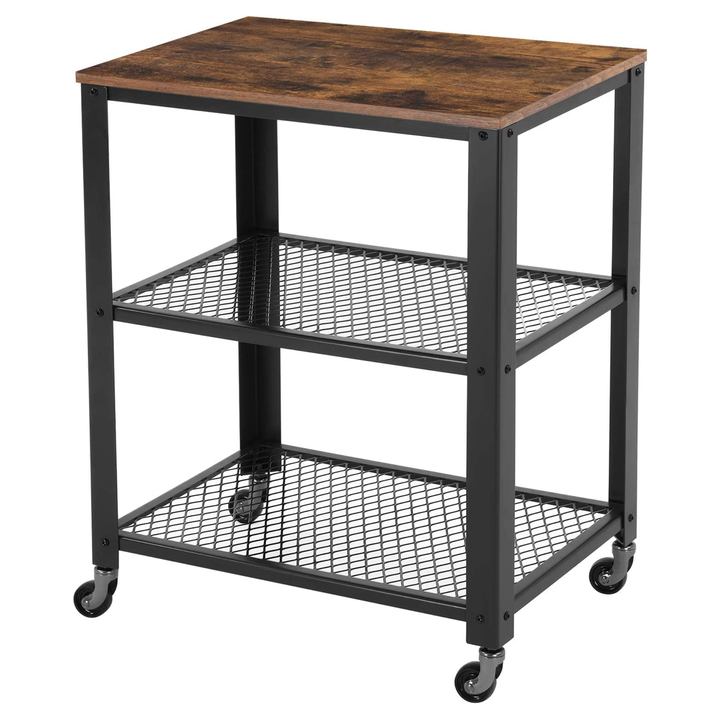 Servírovací stolík TAVIRA čierna/hnedá 1