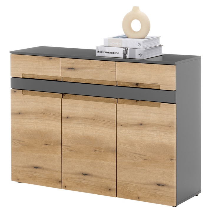 Komoda  TAYLOR 3 dub evoke/antracitová 1