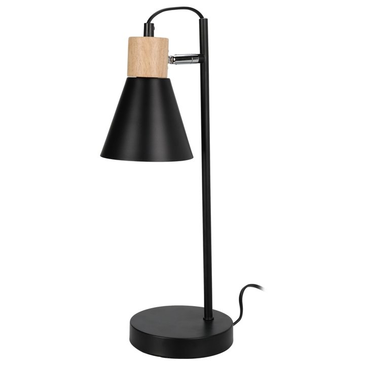 Stolná lampa TAYLOR čierna/svetlé drevo 1