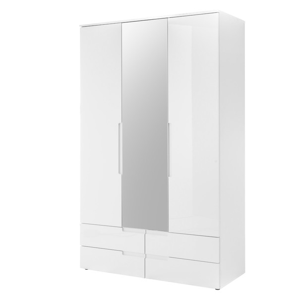 Šatníková skriňa TEAGAN 1 biela/biela vysoký lesk 1
