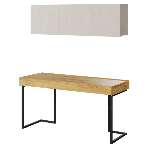 Študentská zostava TEEN FLEX 13 silk flou/orech hiroka/oceľová 1