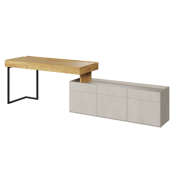 Študentská zostava TEEN FLEX 15 silk flou/orech hiroka/oceľová 1