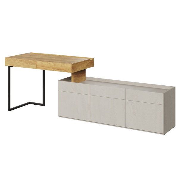 Študentská zostava TEEN FLEX 16 silk flou/orech hiroka/oceľová 1