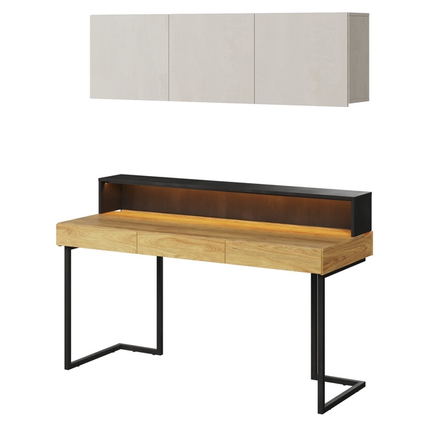 Študentská zostava TEEN FLEX 17 silk flou/orech hiroka/oceľová 1