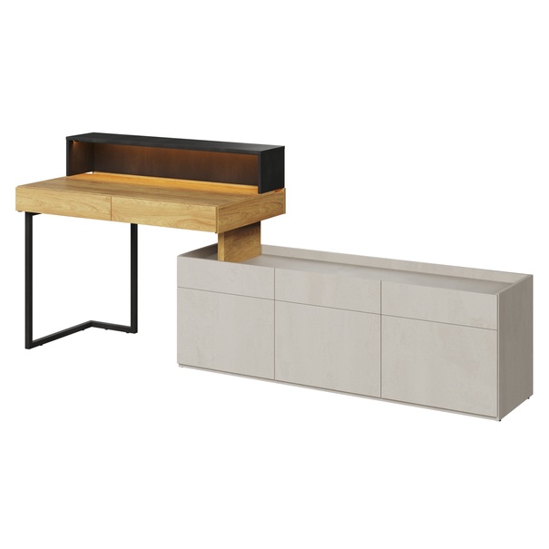 Zostava TEEN FLEX 20 silk flou/orech hiroka/oceľová 1