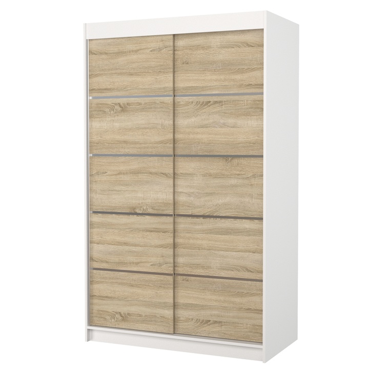 Šatníková skriňa TEONA biela/dub sonoma 1