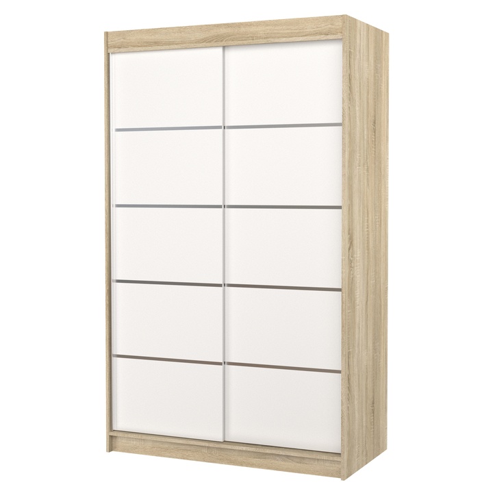 Šatníková skriňa TEONA dub sonoma/biela 1