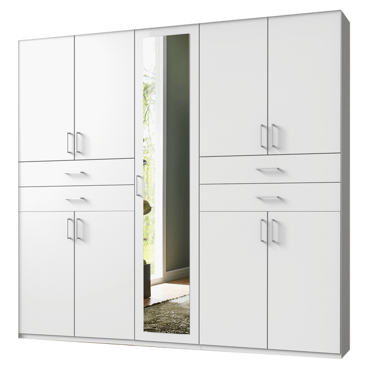 Šatníková skriňa so zrkadlom TERENCE biela 1