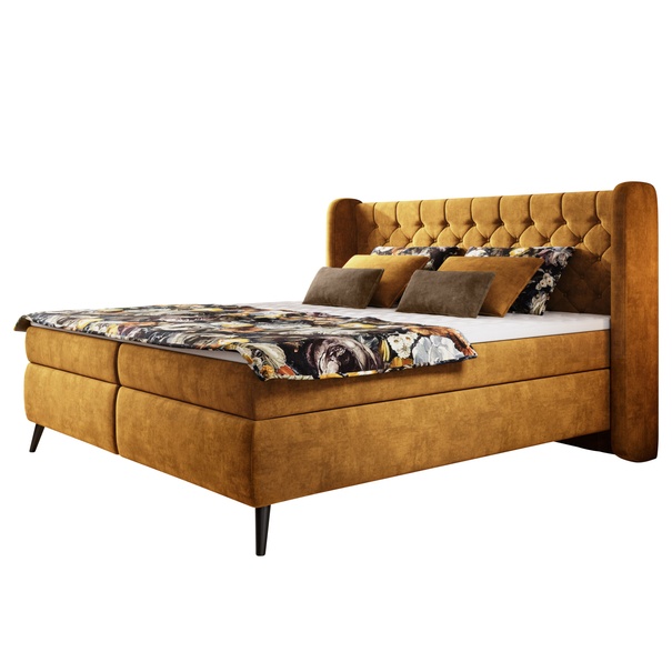 Posteľ boxspring TESHI oranžová, 180x200 cm 1