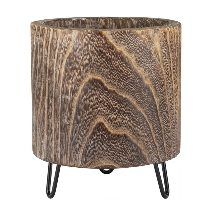 Drevený obal na kvetináč THADDEUS prírodná, priemer 22 cm 1