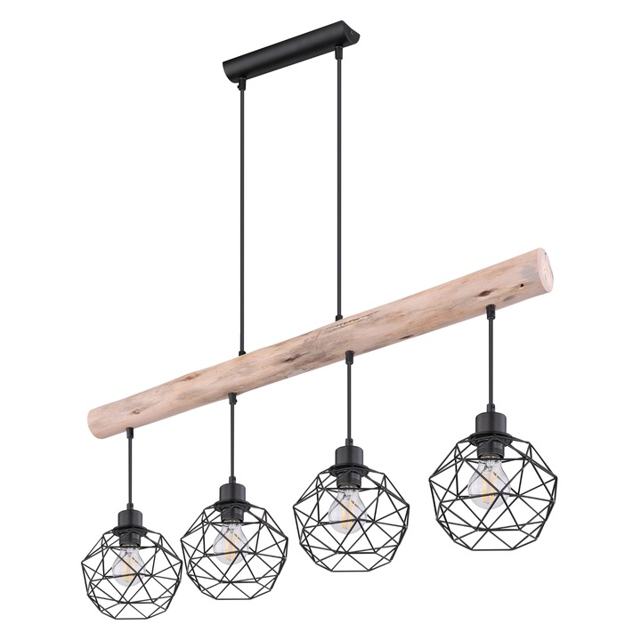 Závesné svietidlo THEODOR čierna/prírodná 1