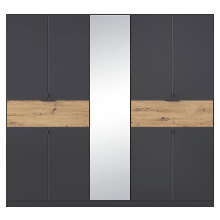 Šatníková skriňa TICAO IV metalická sivá/dub artisan, šírka 226 cm 1