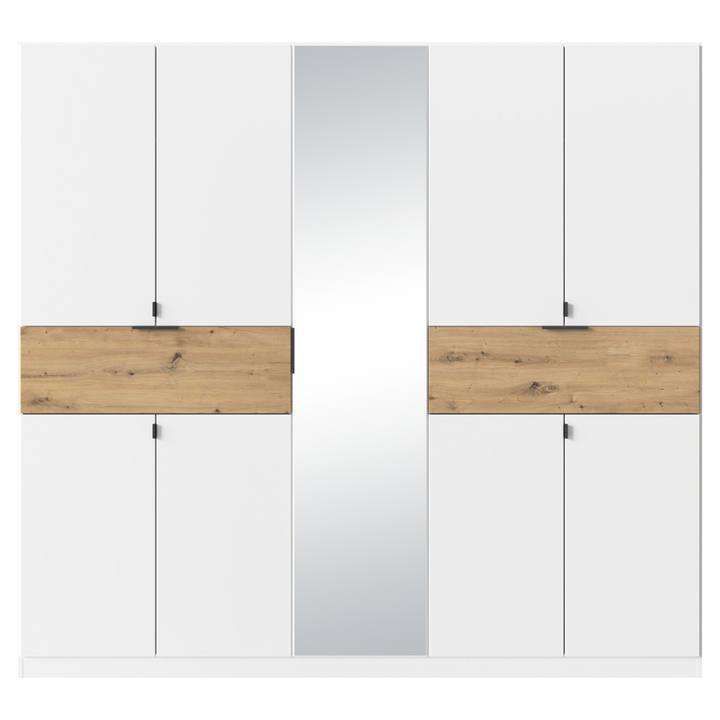 Šatníková skriňa TICAO IV alpská biela/dub artisan, šírka 226 cm 1