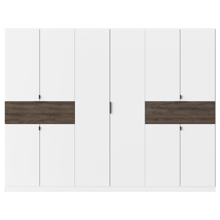 Šatníková skriňa TICAO V alpská biela/dub atlantic tmavý, šírka 271 cm 1