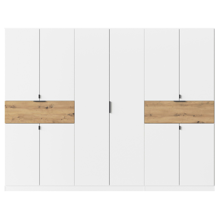 Šatníková skriňa TICAO V alpská biela/dub artisan, šírka 271 cm 1