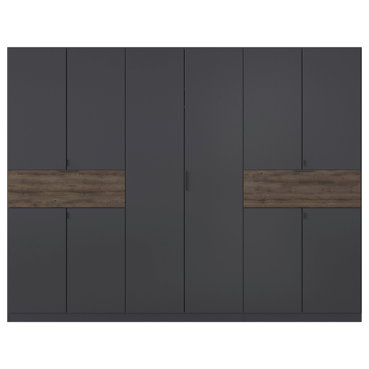 Šatníková skriňa TICAO V metalická sivá/dub atlantic tmavý, šírka 271 cm 1