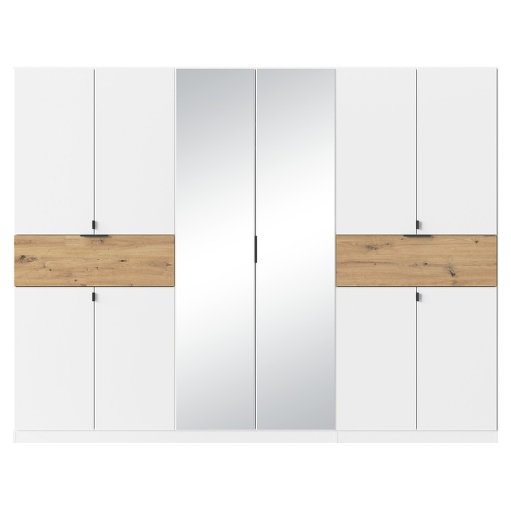 Šatníková skriňa TICAO VI alpská biela/dub artisan, šírka 271 cm 1