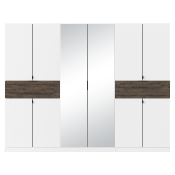 Šatníková skriňa TICAO VI alpská biela/dub atlantic tmavý, šírka 271 cm 1