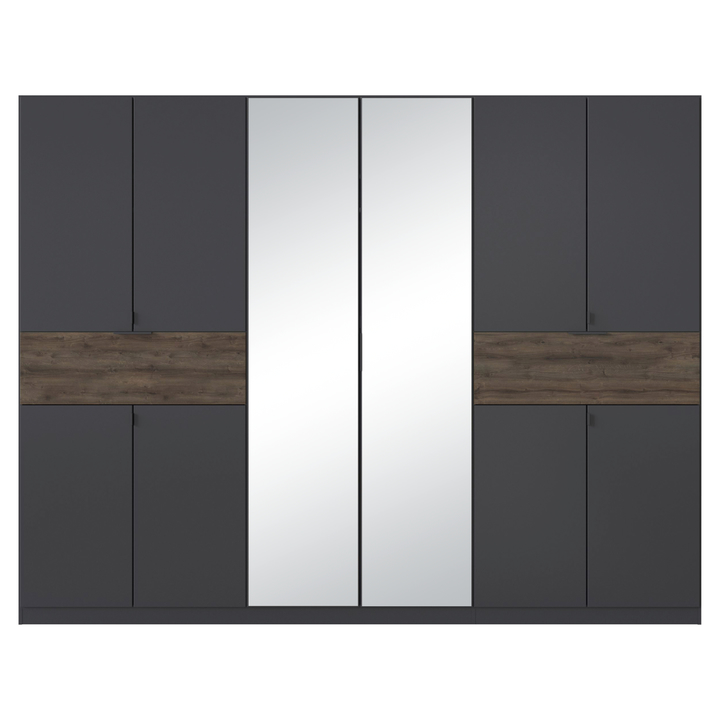 Šatníková skriňa TICAO VI metalická sivá/dub atlantic tmavý, šírka 271 cm 1