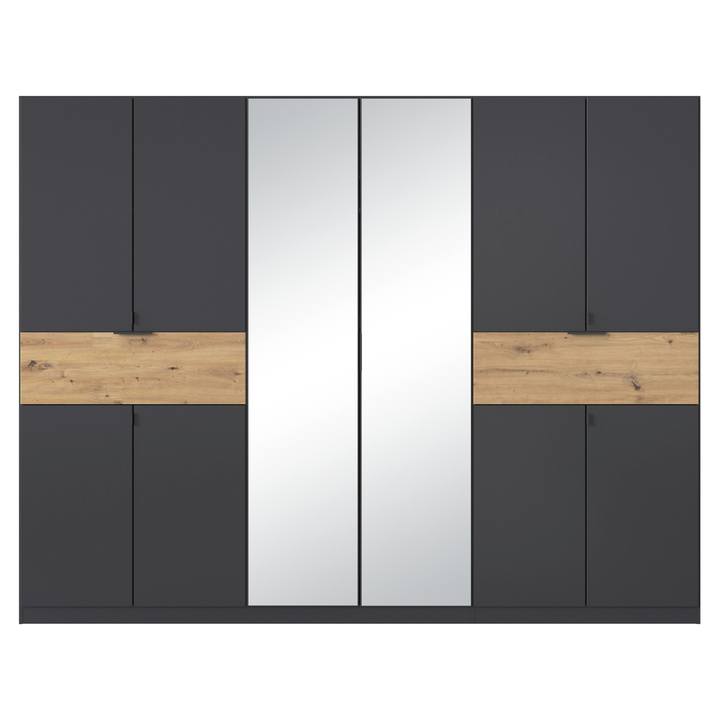 Šatníková skriňa TICAO VI metalická sivá/dub artisan, šírka 271 cm 1