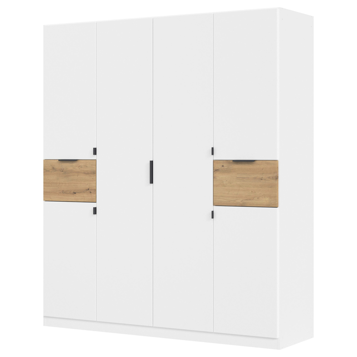 Šatníková skriňa TICAO alpská biela/dub artisan, šírka 181 cm 1