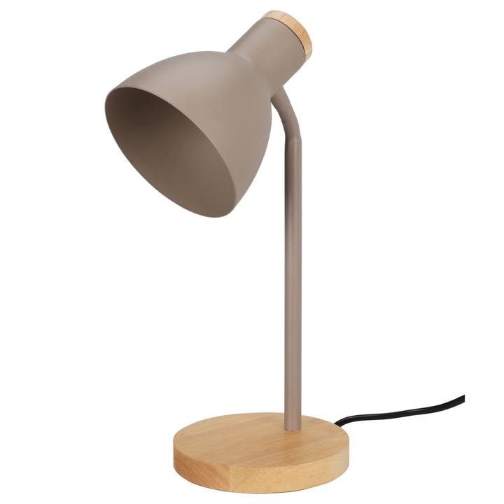 Stolná lampa TINA hnedosivá/drevo 1