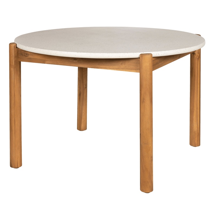 Záhradný stôl TIRROCANO prírodná/biela, priemer 120 cm 1
