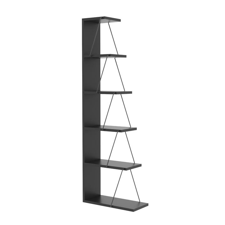 Regál/knižnica TLOS antracit/čierna 1