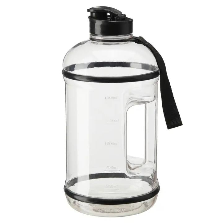 Fľaša na vodu TO GO čierna/priehľadná, objem 2,2 l 1
