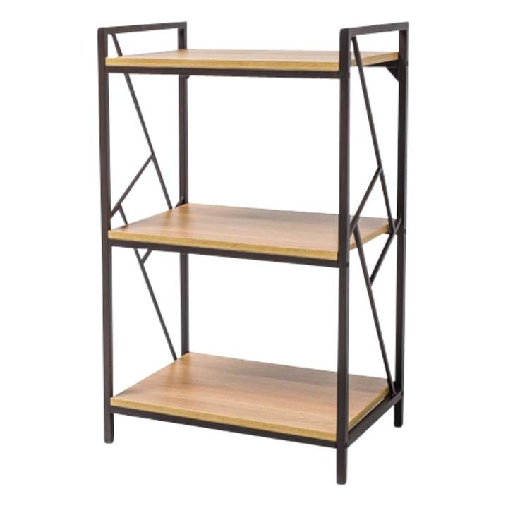 Regál TOBLU R6 čierna/dub 1