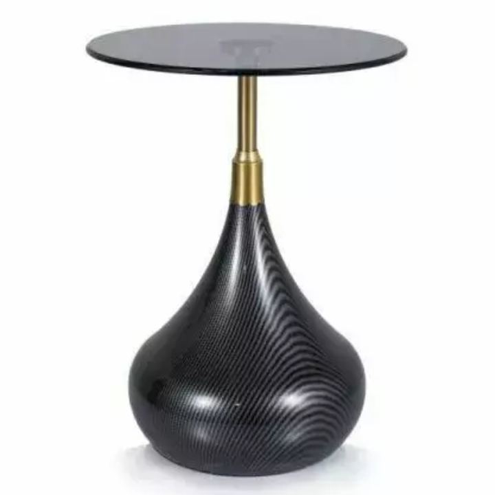 Prístavný stolík TOERES čierna/zlatá 1