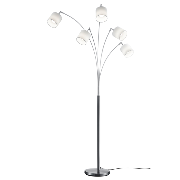 Stojacia oblúková lampa TOMMY biela/chróm 1