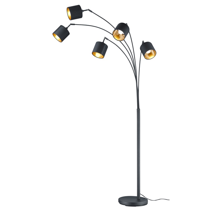 Stojacia oblúková lampa TOMMY čierna/zlatá 1