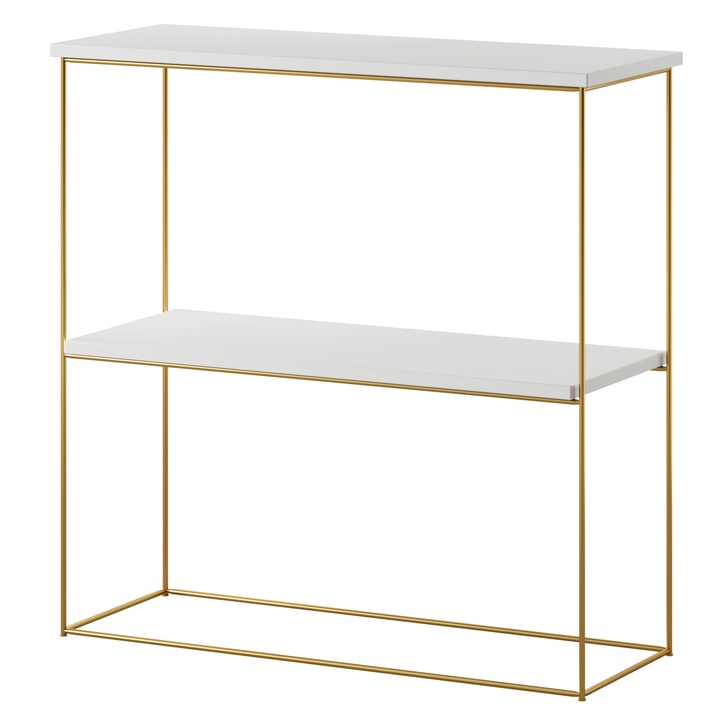 Konzolový stolík TONI zlatá/biela, šírka 80 cm 1