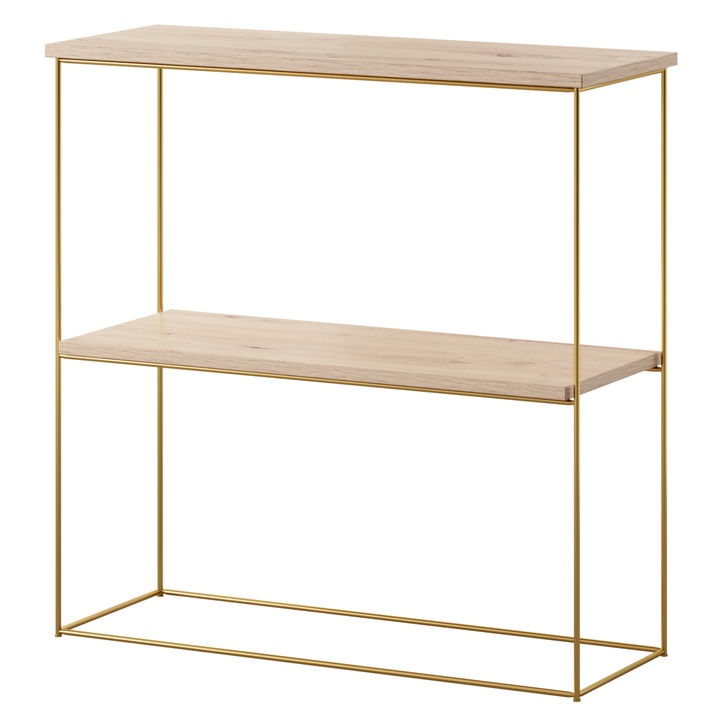 Konzolový stolík TONI zlatá/dub artisan, šírka 80 cm 1
