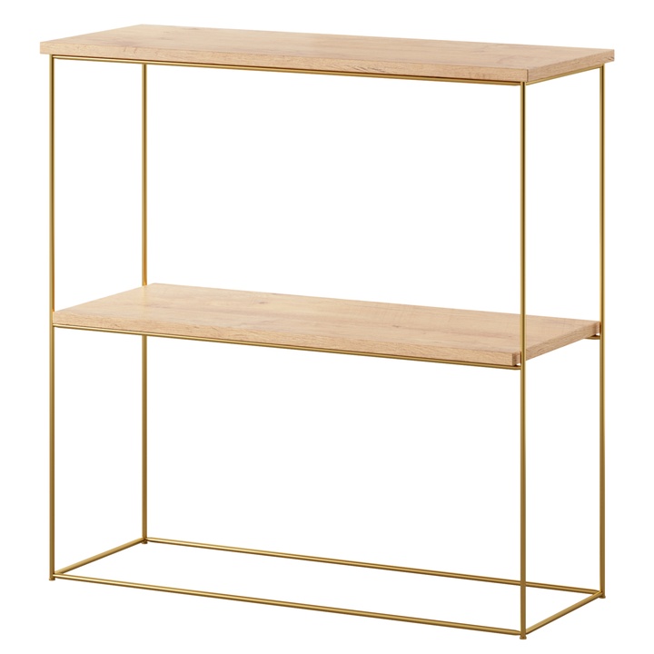 Konzolový stolík TONI zlatá/dub lancelot, šírka 80 cm 1