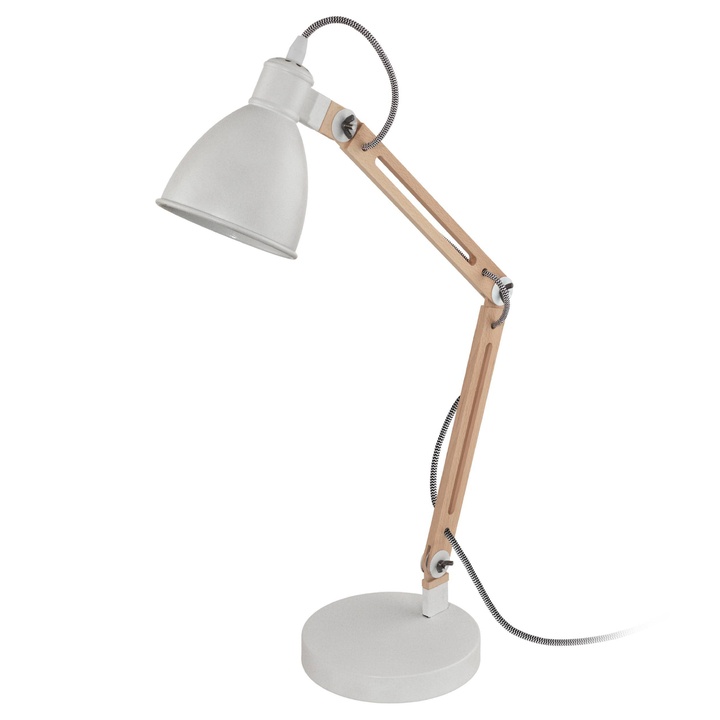 Stolná lampa TORONA biela/drevo 1